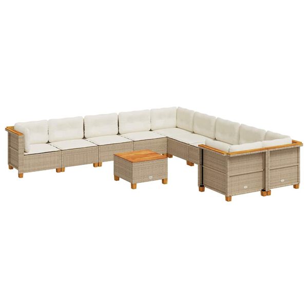 vidaXL Garden Sofa Set Beige, Cream