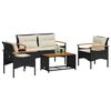 vidaXL Garden Sofa Set Black