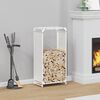 vidaXL Firewood Rack White 17.3x11.0x35.4" Cold-rolled steel