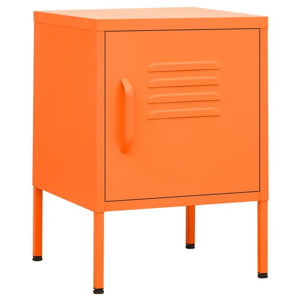 vidaXL Nightstand Orange Steel 13.8 in x 13.8 in x 20.1 in