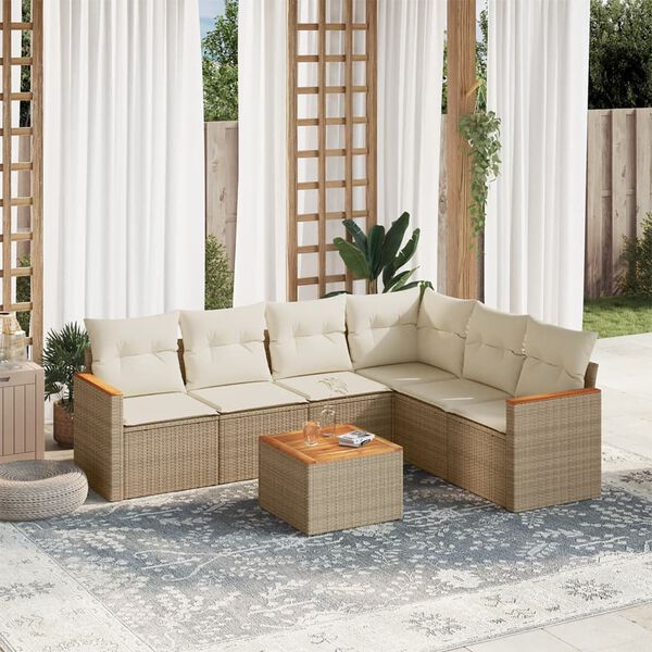 vidaXL Garden Sofa Set Beige