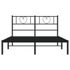 vidaXL Bed Frame Black Powder-Coated Steel Full Bed Frame Rectangular