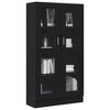 vidaXL Book Cabinet Black Oak 32.48 x 12.01 x 59.06 in Engineered Wood