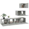 vidaXL TV Cabinet Set Set of 4 Concrete grey Engineered wood Medium