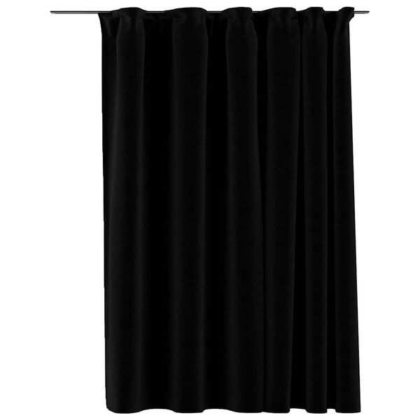 vidaXL Linen-Look Blackout Curtains with Hooks Black 114.2x96.5"
