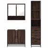 vidaXL Bathroom Furniture Set Brown Oak Engineered wood, Metal Medium