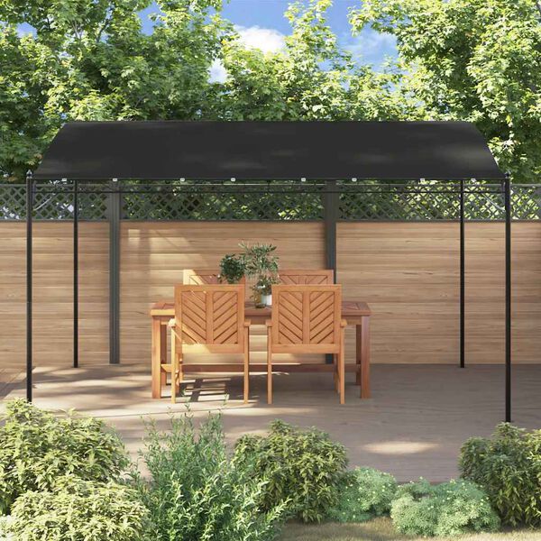 vidaXL Canopy Anthracite Polyester with PA coating 13.1 x 9.8 ft