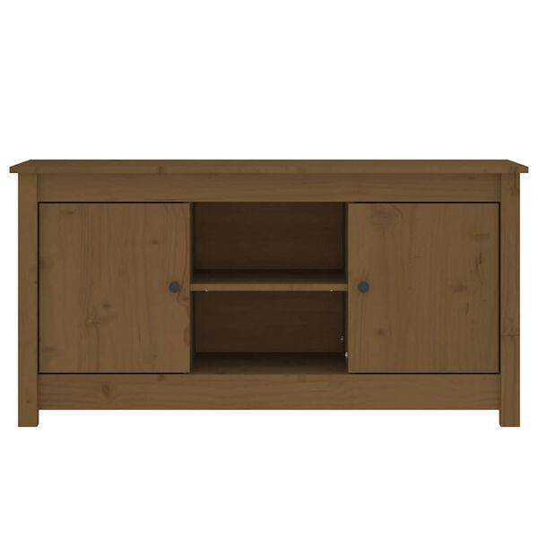 vidaXL TV Cabinet Honey brown Solid pine wood Medium TV Cabinet