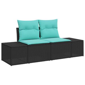 vidaXL Garden Sofa with Cushion 184 x 62 x 69 cm Poly Rattan