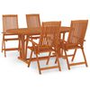 vidaXL Garden Dining Set Reddish-brown Solid eucalyptus wood Extendable