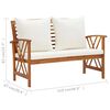 vidaXL Garden Lounge Set Cream white, Natural wood finish