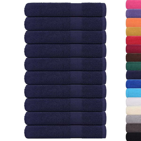 vidaXL Towel Set of 10 Navy blue 100% Cotton 39.4 x 78.7 in Towel