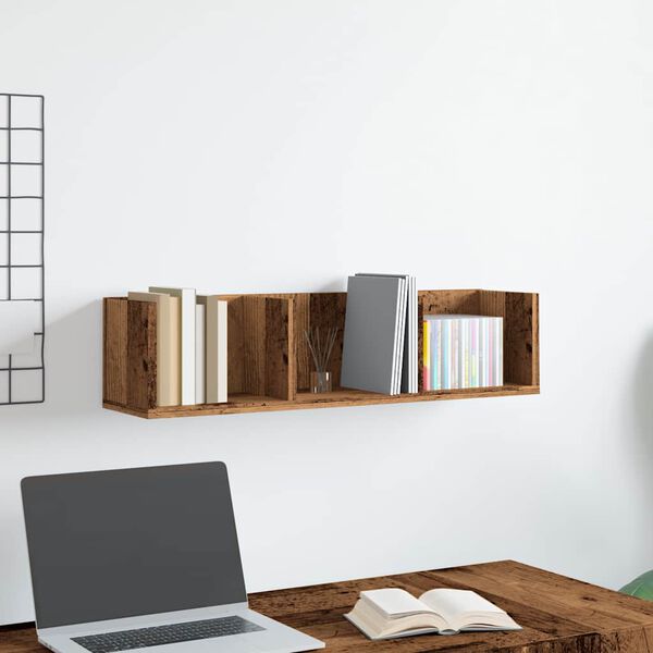 vidaXL Wall Shelf Old Wood Engineered Wood Compact Wall Mounting