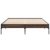 vidaXL Bed Frame Brown Oak Engineered Wood and Metal Double Durable
