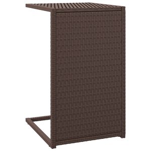 vidaXL C Table Brown PE rattan 15.7 x 13.8 x 23.6 in Durable C Table
