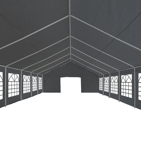 vidaXL Party Tent Grey Polyethylene, powder-coated steel Large