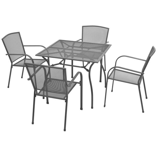 vidaXL Dining Set Anthracite E-coated, powder-coated steel Large