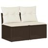 vidaXL Garden Sofa Set Brown, Cream White