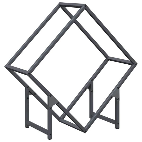 vidaXL Firewood Rack Anthracite 23.6x9.8x23.6" Cold-rolled steel