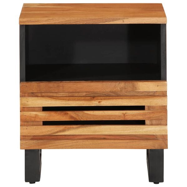 vidaXL Nightstand Natural wood Solid Acacia wood Small