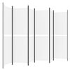 vidaXL 6-Panel Room Divider White 118.1"x70.9" Fabric