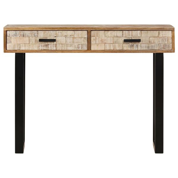 vidaXL Console Table Brown Solid mango wood, powder-coated iron Medium