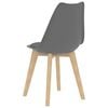 vidaXL Dining Chair Set of 4 Grey Plastic, Beech wood, Rubber wood