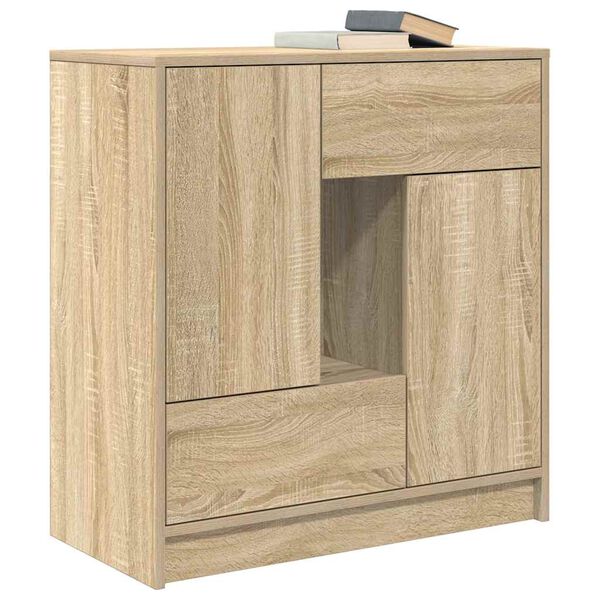 vidaXL Sideboard Sonoma oak Engineered wood 27.8x13.4x29.3 in Sideboard