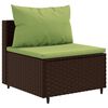 vidaXL Patio Lounge Set Brown PE rattan, Powder-Coated Steel, Polyester