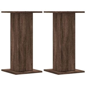 vidaXL Speaker Stands 2 pcs Brown Oak 11.8x11.8x23.6" Engineered Wood