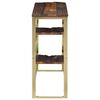 vidaXL Console Table Gold Stainless Steel, Solid Wood Standard Modern