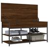 vidaXL Shoe Bench Brown Oak Engineered Wood, Metal Medium