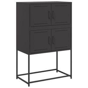 vidaXL Sideboard Black Steel Medium Sideboard Rectangular Industrial