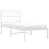 vidaXL Metal Bed Frame White Powder-coated steel Small Single