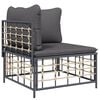 vidaXL Garden Lounge Set Anthracite Poly Rattan Large Modular