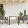 vidaXL Garden Chair Black Poly Rattan, Powder-Coated Steel Standard