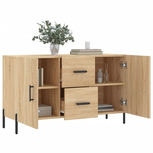 vidaXL Sideboard Sonoma oak Engineered wood, metal 39.4x14.2x23.6 in