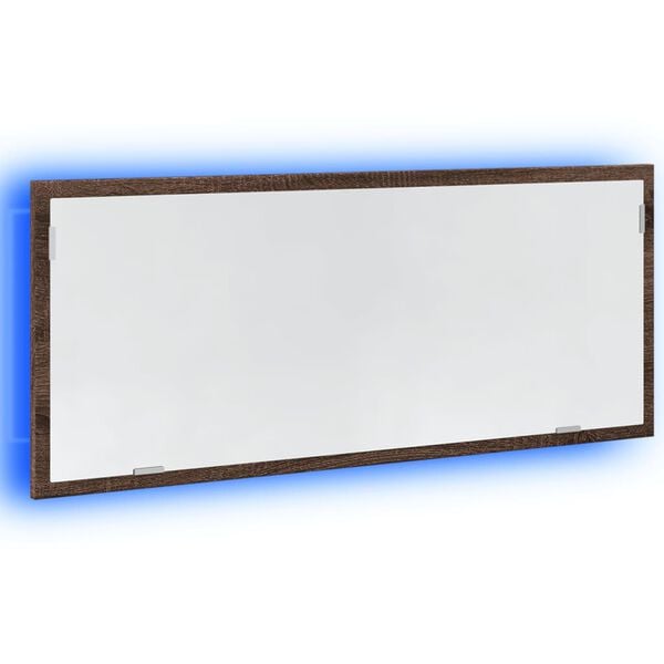 vidaXL Bathroom Mirror Brown oak Engineered wood, glass