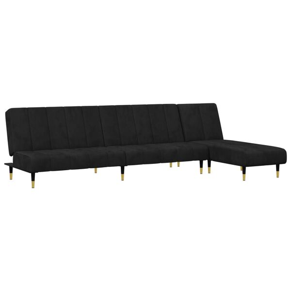 vidaXL Sofa Set Black Velvet Medium