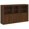 vidaXL Sideboard Brown Oak Engineered wood, Glass Large Sideboard