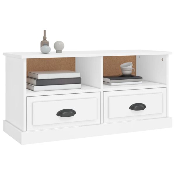 vidaXL TV Cabinet White Engineered Wood Medium TV Cabinet Rectangular