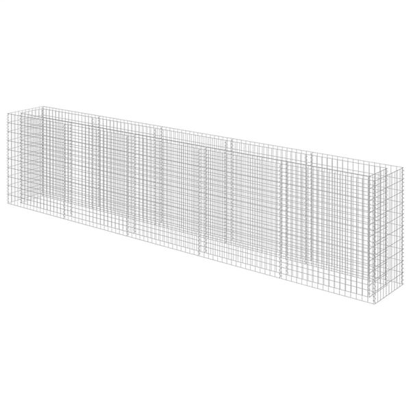 vidaXL Gabion Raised Bed Silver Galvanized Steel 177.2x19.7x39.4 in