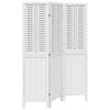 vidaXL Room Divider 3 Panels White Solid Wood Paulownia