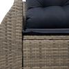 vidaXL Patio Sofa with Cushions 2-Seater Gray Poly Rattan
