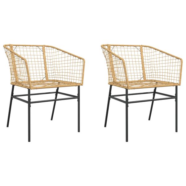 vidaXL Garden Chair Brown PE rattan, powder-coated steel Standard