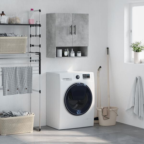 vidaXL Wall Cabinet Concrete grey Engineered wood Medium Storage