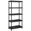 vidaXL Storage Shelf 5-Tier Black 36.8"x17.9"x76.6" PP