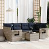 vidaXL 7 Piece Garden Sofa Set with Cushions Grey Poly Rattan