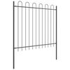 vidaXL Garden Fence 3 pcs Grey 16.73 x 4.92 ft Powder-coated Steel