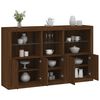 vidaXL Sideboard Brown Oak Engineered wood, Glass Large Sideboard